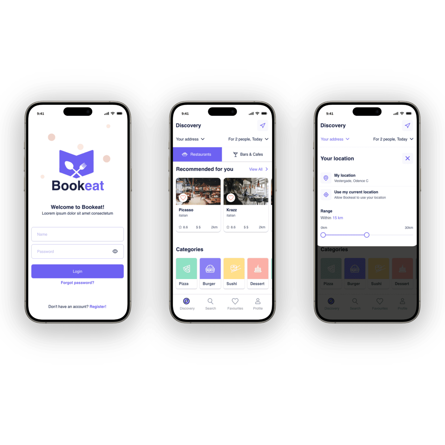 Preview of Designed a restaurant booking app