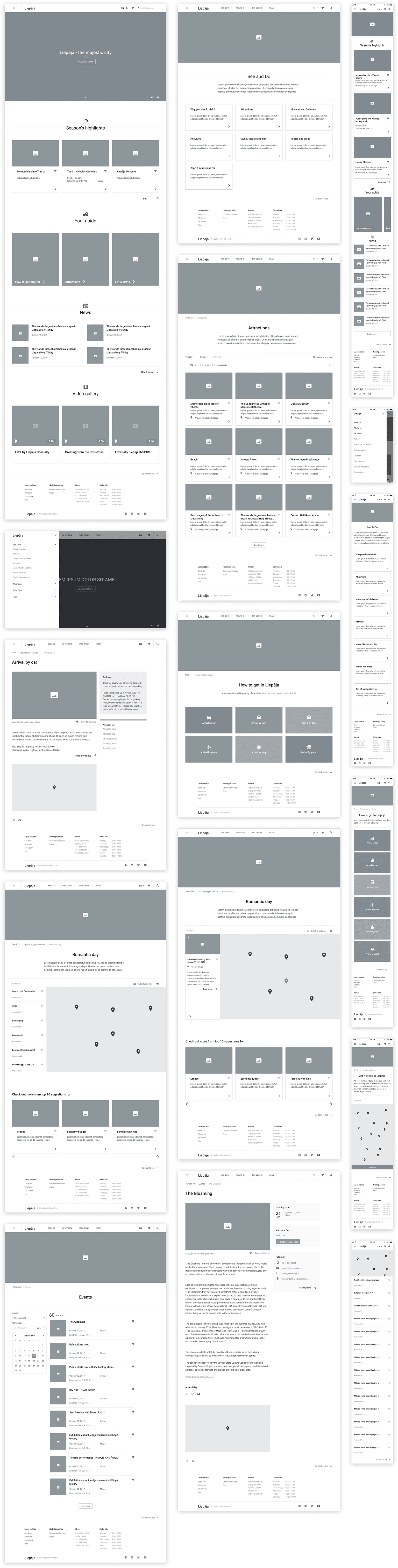 Liepaja wireframes
