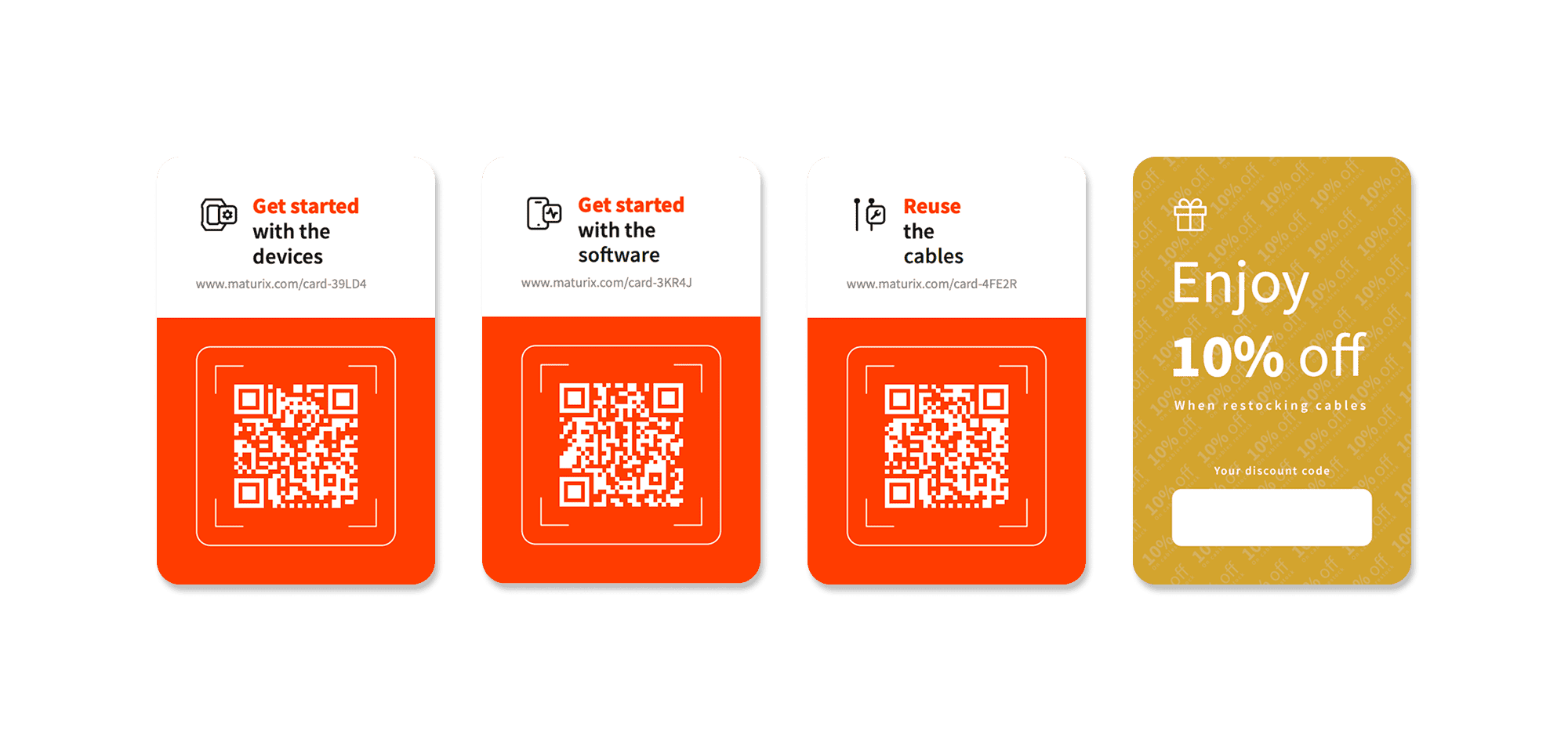 Maturix toolbox QR onboarding cards
